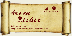 Arsen Miškić vizit kartica
